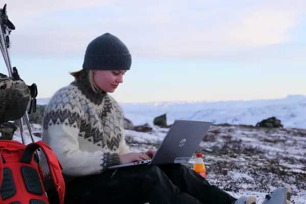 Skikontor på Haukeliseter fjellstue, januar 2024