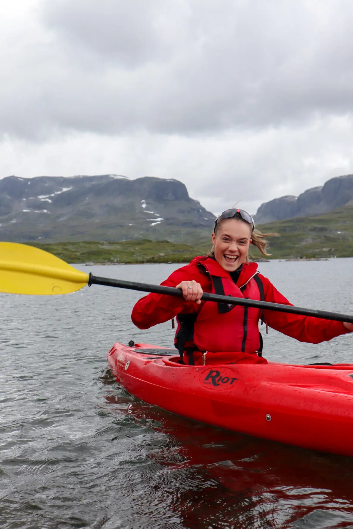 Kajakk padletur på Ståvatn fra Haukeliseter fjellstue, august 2023.