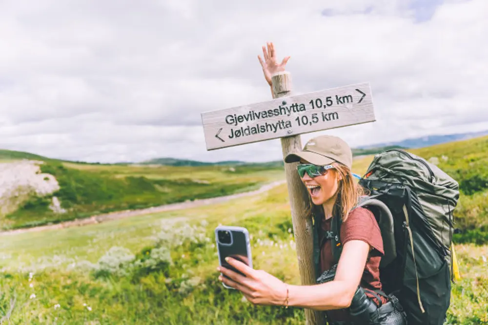 Første etappe av Trekanten i Trollheimen mellom Gjevilvasshytta og Trollheimen. 