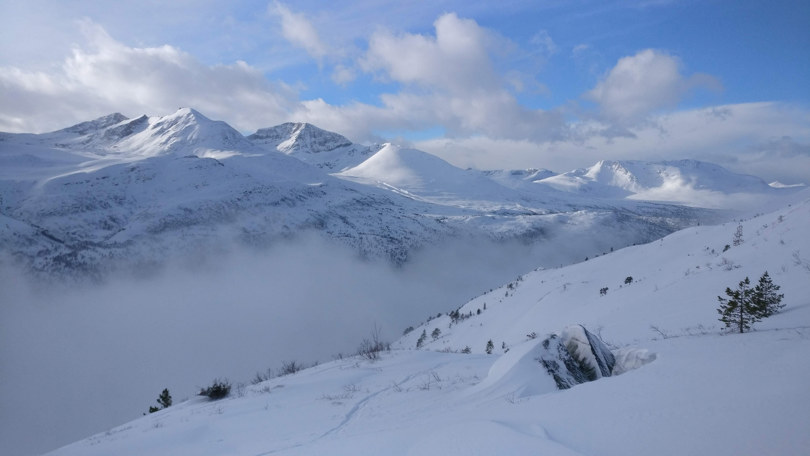 Snøfjellet og Skerdingfjellet fra Tydalsnebba, Todalen, Trollheimen
