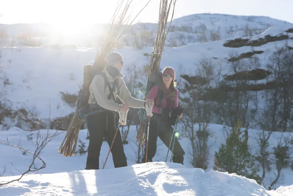Kvisting fra Lid til Høgabu turisthytte i Bergsdalen, 19.2.25.