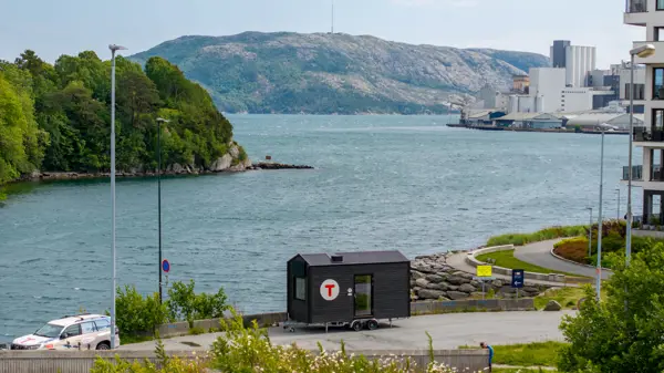 Hytta på hjul i Stavanger under landsmøtet 13. juni 2025.