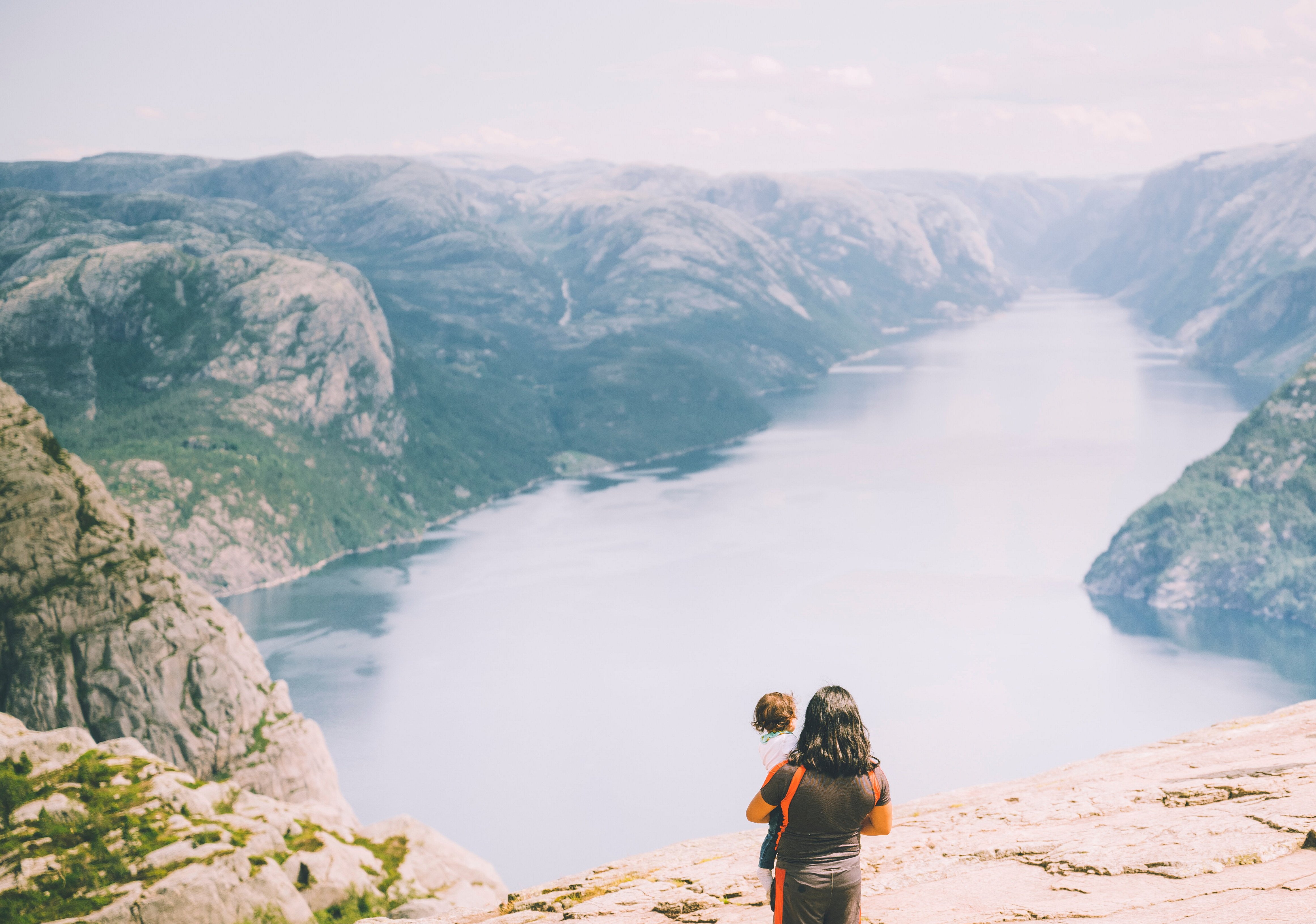 woman standing on the pulpit rock